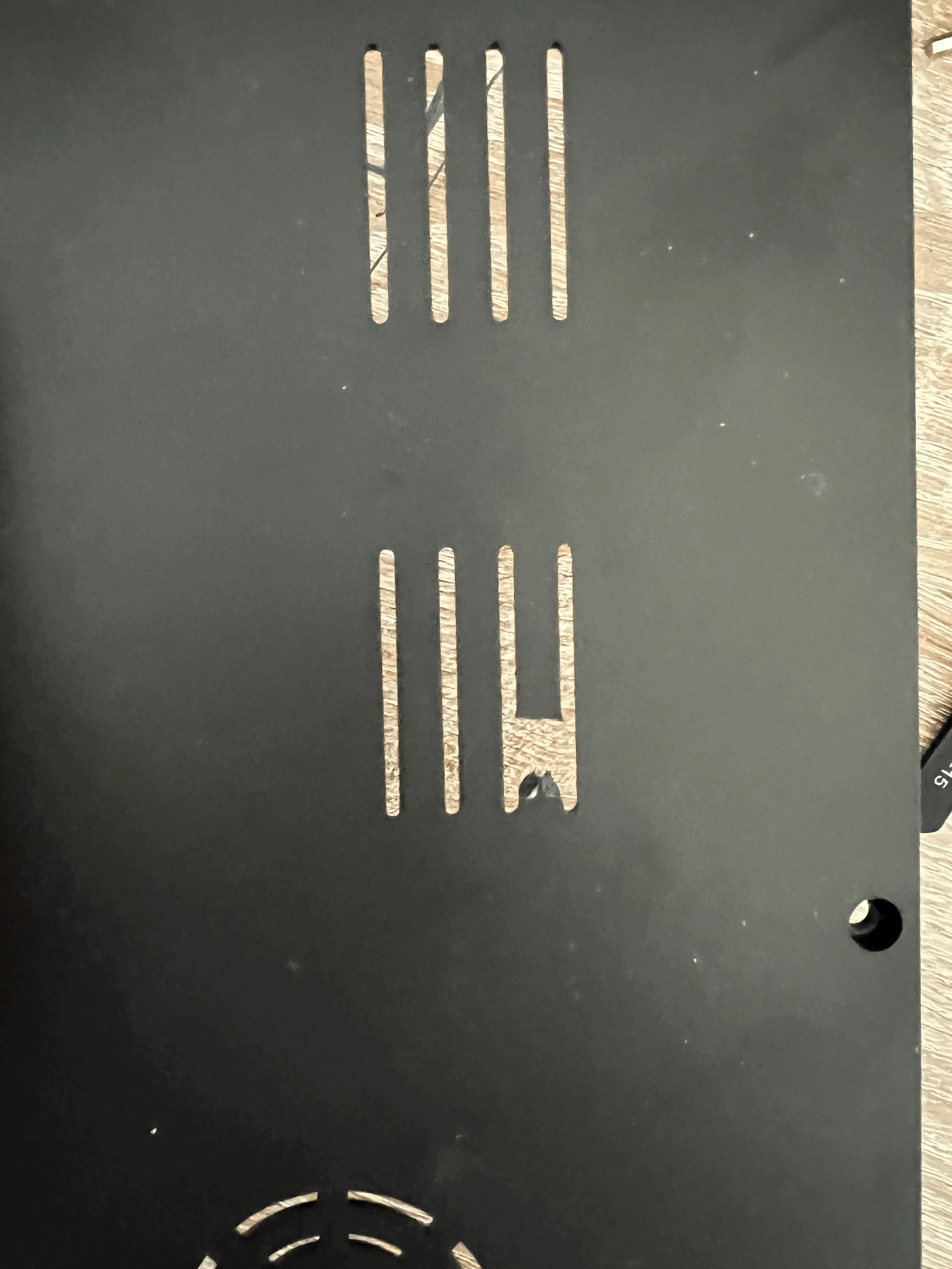 Make a little hole in the cabinet cover